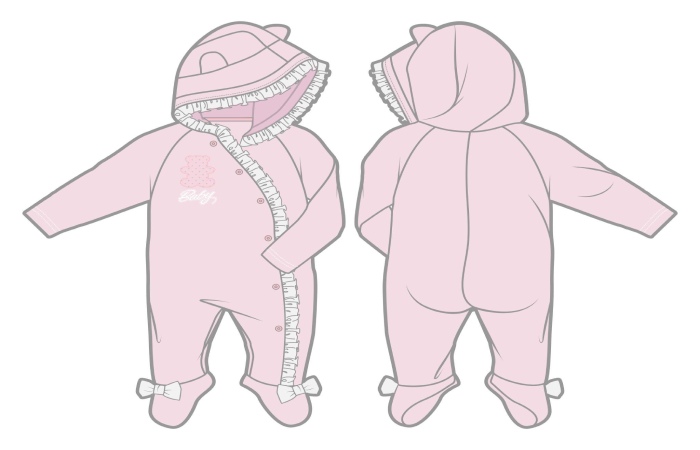 About Bear Design Long Sleeve Baby Jumpsuit